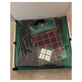 Christmas Decor Set with Tin, Frame, and Quilt Squares