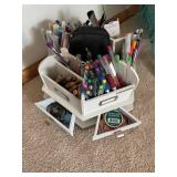 Rotating Desk Organizer with Pens, Pencils, and Office Supplies