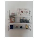 Decorative Wall Shelf with Assorted Home Decor Items