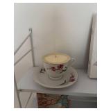 Decorative Wall Shelf with Assorted Home Decor Items