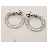 Collection of 4 Pairs of Silver Tone Hoop Earrings