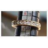 14K Gold Diamond-like Eternity Ring with 