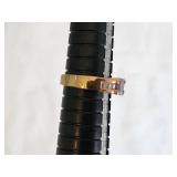 Gold Filled or Gold Plated Ring with Amethyst and Clear Stones