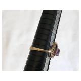 Purple Gemstone Ring with Intricate Setting