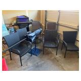 Set of 6 Woven Patio Chairs with 2 Swivel Rocking Chairs