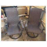 Set of 6 Woven Patio Chairs with 2 Swivel Rocking Chairs