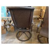 Set of 6 Woven Patio Chairs with 2 Swivel Rocking Chairs