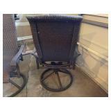 Set of 6 Woven Patio Chairs with 2 Swivel Rocking Chairs