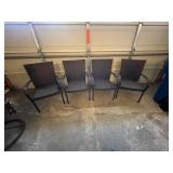 Set of 6 Woven Patio Chairs with 2 Swivel Rocking Chairs