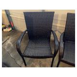 Set of 6 Woven Patio Chairs with 2 Swivel Rocking Chairs