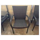 Set of 6 Woven Patio Chairs with 2 Swivel Rocking Chairs