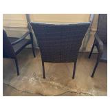 Set of 6 Woven Patio Chairs with 2 Swivel Rocking Chairs