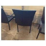 Set of 6 Woven Patio Chairs with 2 Swivel Rocking Chairs