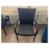 Set of 6 Woven Patio Chairs with 2 Swivel Rocking Chairs