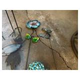Collection of Garden Decor: Metal Sculptures and Solar Lanterns