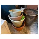 Collection of Assorted Garden Pots and Planters