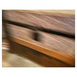 Antique Wooden Steamer Trunk with Floral Pattern