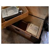 Antique Wooden Steamer Trunk with Floral Pattern