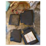 Set of 4 Heavy Duty Rubber Car Floor Mats and Jumper Cables