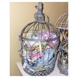 Set of 3 Decorative Birdcage Storage Pieces with Craft Supplies