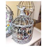 Set of 3 Decorative Birdcage Storage Pieces with Craft Supplies