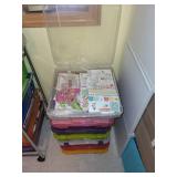 Collection of Crafting Supplies in Clear Organizers