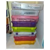 Collection of Crafting Supplies in Clear Organizers