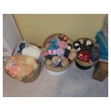 Large Collection of Assorted Yarn in Baskets