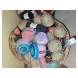 Large Collection of Assorted Yarn in Baskets