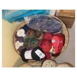 Large Collection of Assorted Yarn in Baskets
