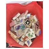 Collection of Decorative Rubber Stamps and Brother Label Maker