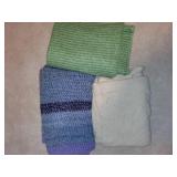 Collection of 3 Handwoven Afghans in Various Colors