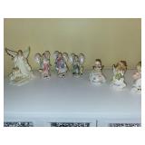 Collection of 8 Ceramic Angel Figurines Including Fitz and Floyd