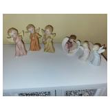 Collection of 6 Porcelain Angel Figurines with Musical Themes