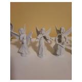 Set of 7 White Ceramic Angel Figurines