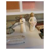 Decorative Set of Angel Figurines, Inspirational Plaques, and Artwork
