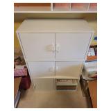 White Metal Storage Cabinet with 4 Doors