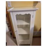 White Display Cabinet with Glass Door and Shelves