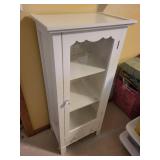 White Display Cabinet with Glass Door and Shelves