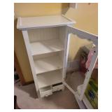 White Display Cabinet with Glass Door and Shelves