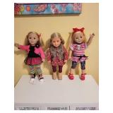Set of 3 Fashion Dolls with Colorful Outfits