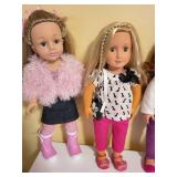 Set of 4 Stylish 18-Inch Dolls with Assorted Outfits