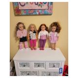 Set of 4 Stylish 18-Inch Dolls with Assorted Outfits