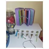 Crafting Supplies Set with Stamps, Ribbons, and Colored Pencils