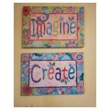 Set of 2 Inspirational Wall Art Pieces: 