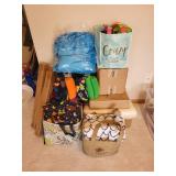 Collection of Assorted Quilting Fabrics and Sewing Supplies