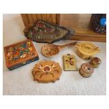Set of 8 Hand-Painted Norwegian Folk Art Decorative Items
