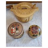 Set of 8 Hand-Painted Norwegian Folk Art Decorative Items