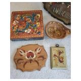 Set of 8 Hand-Painted Norwegian Folk Art Decorative Items