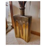 Decorative Accent Set with Candles, Vase with Pampas Grass, and Vintage Style Finial